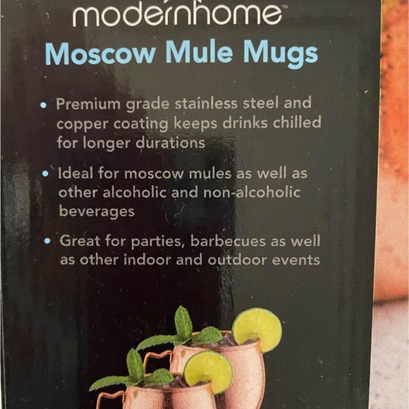 New in Box Set of Two Moscow Mule Stainless Steel Mugs - Picture 3 of 4